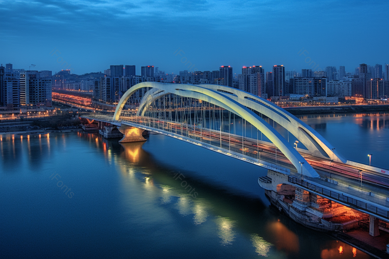 航拍城市建筑繁华灯光大桥夜景,高清,摄影图,摄影图片,图片大全,摄影图免费下载